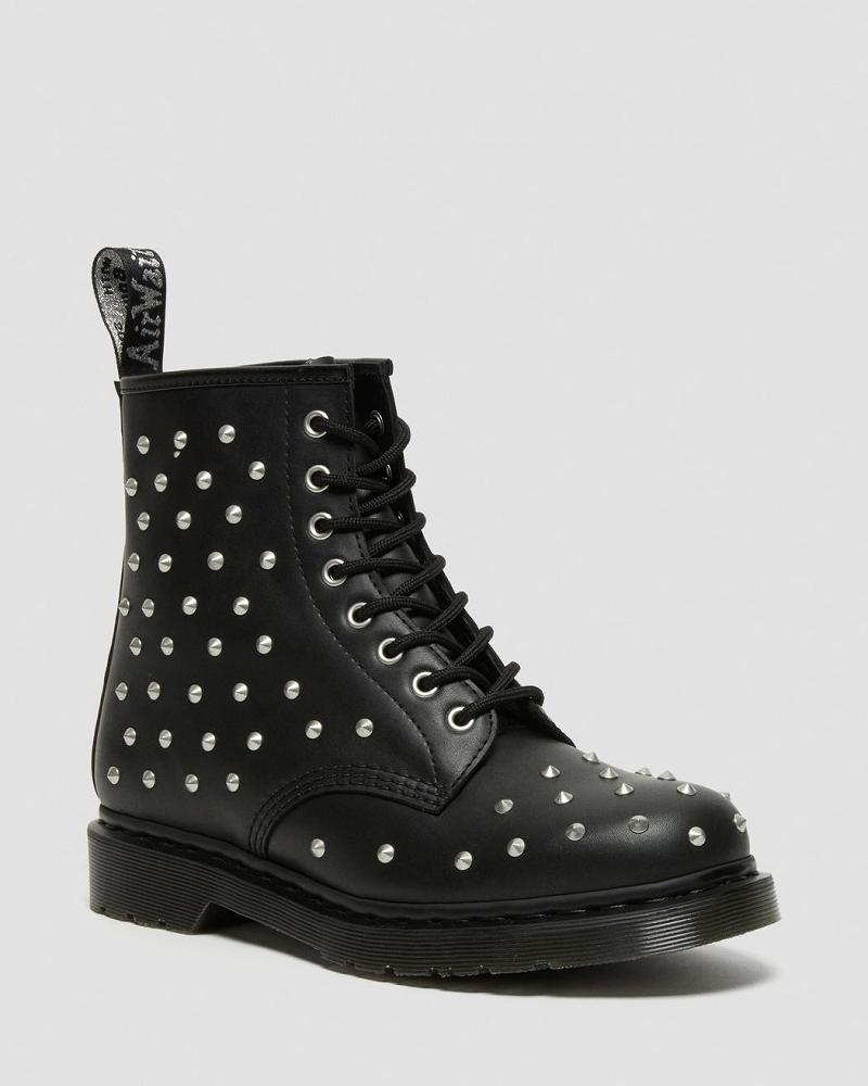 Dr Martens 1460 Stud Wanama Leren Veterlaarzen Heren Zwart | NL 273MQZ